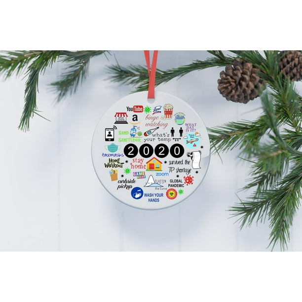 Christmas Tree Hanging Ornaments Decorations 2020Covid Quarantine XmasLockdown